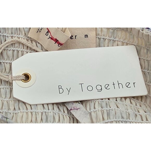 NWT Women's - By Together Smocked Floral Crop Top, Size Medium - Picture 5 of 7